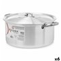 Casserole avec Couvercle Argenté Aluminium 8 L (6 Unités)