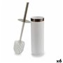 Brosse de salle de wc Blanc Argenté Plastique 9,5 x 38,5 x 9,5 cm (6 Uni