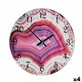 Horloge Murale Marbre Rose Verre 30 x 4 x 30 cm (4 Unités)