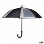 Parapluie Noir Transparent Métal Tissu 96 x 96 x 84,5 cm (24 Unités)