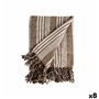 Foulard multi-usages Rayures 235 x 205 cm Blanc Beige (8 Unités)