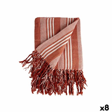 Foulard multi-usages Rayures 235 x 205 cm Blanc Rouge (8 Unités)