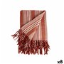 Foulard multi-usages Rayures 235 x 205 cm Blanc Rouge (8 Unités)