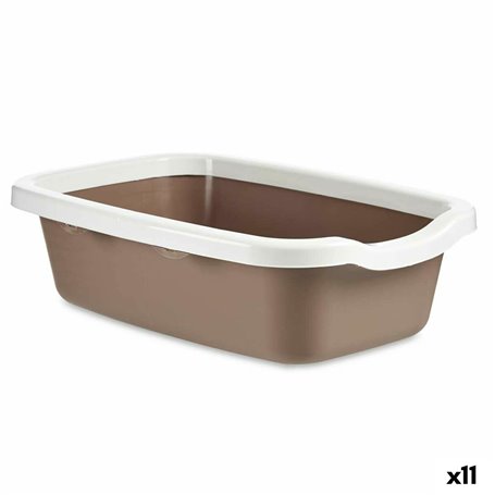 Bac à litière pour chats Blanc Beige Plastique 38 x 16 x 58,5 cm (11 Uni