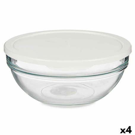 Panier-repas rond avec couvercle Chefs Blanc 1,135 L 17,2 x 7,6 x 17,2 c