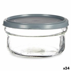 Panier-repas rond avec couvercle Gris Plastique 415 ml 12 x 6 x 12 cm (2