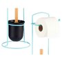 Porte-rouleaux pour Papier Toilette Bleu Métal Bambou 17 x 57 x 16,5 cm 