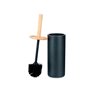 Brosse de salle de wc Noir Bois Résine 10,2 x 38 x 10,2 cm (4 Unités)