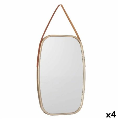 Miroir mural Marron champagne Verre Cuir Synthétique 43 x 65 x 3 cm (4 U