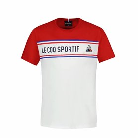 T-shirt à manches courtes enfant Le coq sportif  N°2 Tricolore Blanc