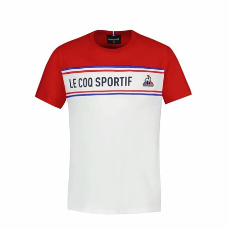 T-shirt à manches courtes enfant Le coq sportif  N°2 Tricolore Blanc