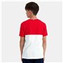 T-shirt à manches courtes enfant Le coq sportif  N°2 Tricolore Blanc