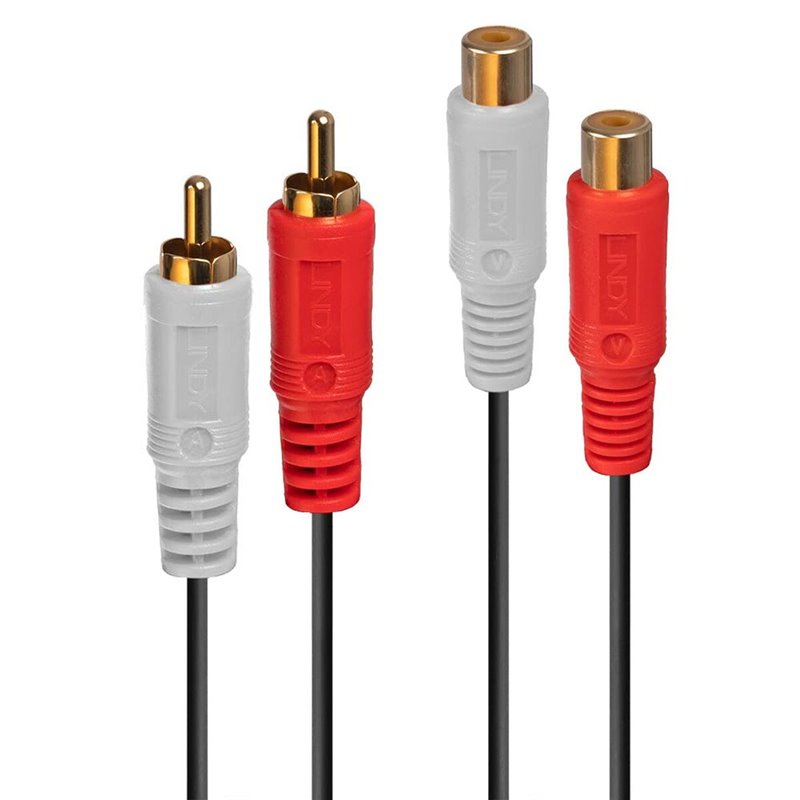 Lindy 35671 câble audio 2 m 2 x RCA Noir, Rouge, Blanc