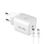 Chargeur Mural + Câble USB C Celly iPhone Blanc 20 W