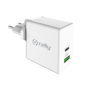 Chargeur mural 2 en 1 Celly Blanc 45 W