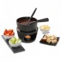 Stockli - service à fondue chocolat et fromage 1 fourchette noir-inox