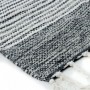 TERRA COTTON BANDES - Tapis 100% coton bandes noir-gris-blanc 190x290