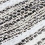 TERRA COTTON - Tapis 100% coton lignes noir, gris et blanc 190x290