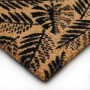 FOUGERE - Paillasson en fibre de coco motif fougères naturel et noir 60x40