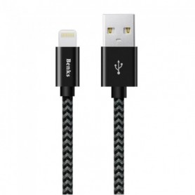 Câbles iPhone Benks Ambre Nylon Tressé 0.25m 2A 8 broches vers USB Data