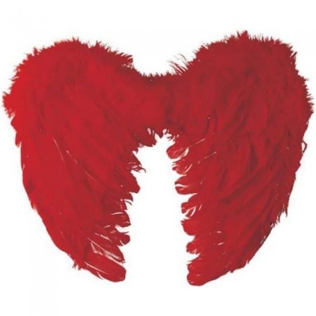 Ailes d'ange  rouges à plumes adulte (40 x 30 cm) horreur