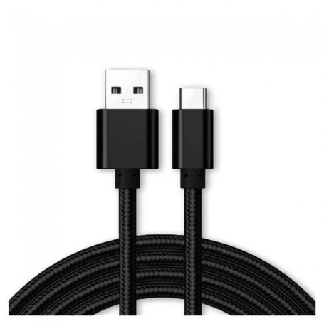 Cable USB-C pour Samsung Galaxy A12-Samsung Galaxy A02S - Nylon Noir 1