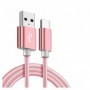 Cable USB-C pour Samsung Galaxy A12-Samsung Galaxy A02S - Nylon Rose 1