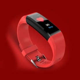 SHOP-STORY - Bracelet Montre connectée Tracker dactivités - Rouge