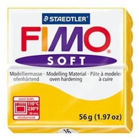 Pâte à modeler et à cuire Fimo Soft jaune solei
