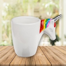 SHOP-STORY - Tasse Mug Licorne - Tasse blanche en Céramique avec Poignée