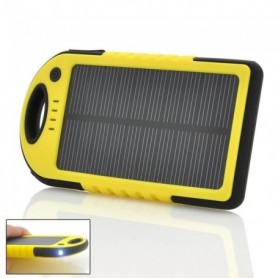 Chargeur solaire portable robuste 5000mAh double sortie USB et lampe LED