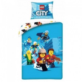 Linge de lit Lego City 140×200 cm, 70×90 cm, parure de lit  -HAX604630