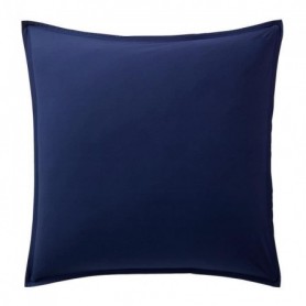 Taie d'oreiller carrée 65x65 cm 100% Percale de Coton Lavé 80 fils Bleu