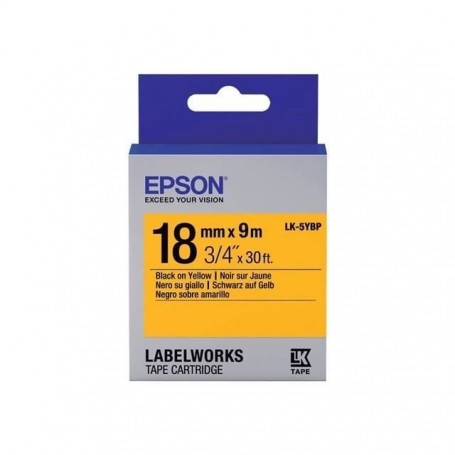 EPSON  bande d'étiquettesLK-5YBP - Couleur pastel Noir/jaune