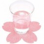 6 sous-verres fleurs de cerisier à paillettes, en feutrine, 15 x 15 cm