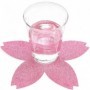 6 sous-verres fleurs de cerisier à paillettes, en feutrine, 19 x 19 cm