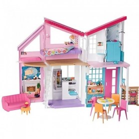 Barbie Mobilier La Maison à Malibu repliable pour poupées, deux étages