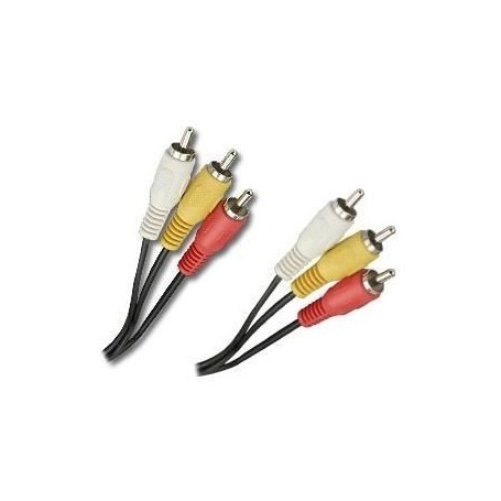 Cable 3xrca male vers 3xrca male 1.50m
