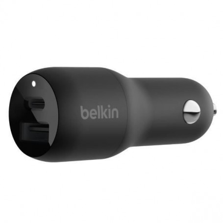 Belkin CCB004BTBK chargeur d'appareils mobiles Smartphone, Tablette Noir Allume-cigare, USB Charge rapide Intérieure, Extérieure