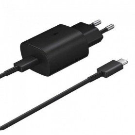 Chargeur USB-C 25W Noir + Câble 1M USB-C vers USB-C pour Samsung Galaxy