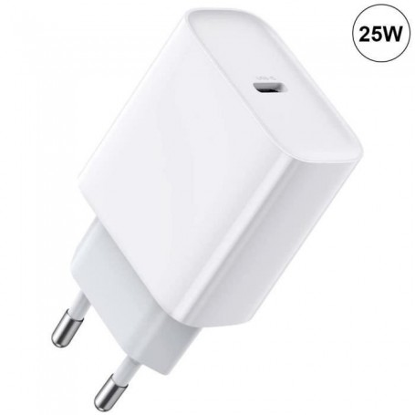 Chargeur USB-C 25W Rapide Blanc pour Samsung Galaxy S21 FE 5G S21 Ultra
