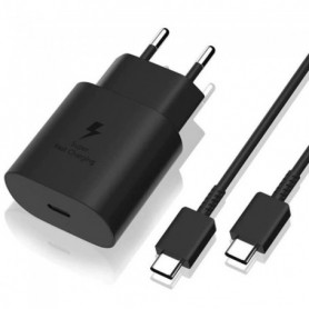 Chargeur Rapide 25W USB-C + Câble USB-C vers USB-C 1M Noir pour Samsung
