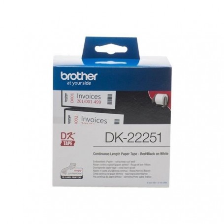 Brother DK-22251 ruban d'étiquette Noir et rouge sur blanc