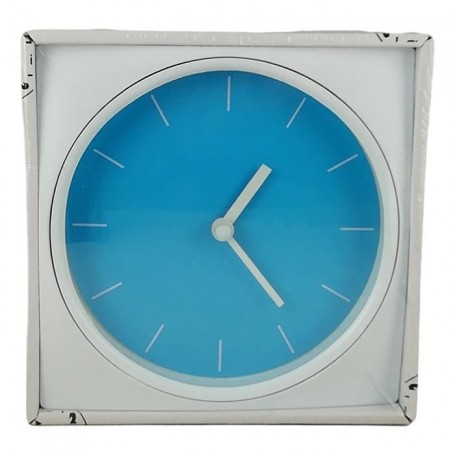 Horloge bicolore Pendule cadre blanc et intérieur fluo design - Couleur:Bleu