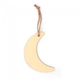 Suspension Lune en bois à décorer Ø 12 cm