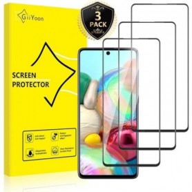 3 Pièces Verre Trempé pour Samsung A71 Film Protection [Couverture Complète]