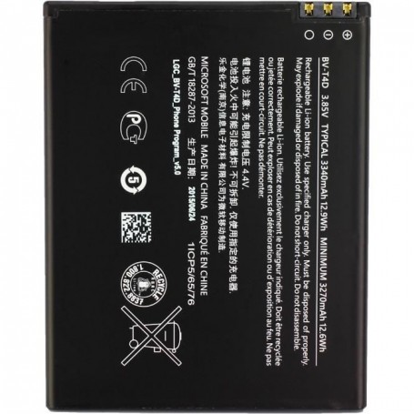 Batterie D origine BV-T4D de Remplacement pour Nokia Lumia 950XL, 3340mAh