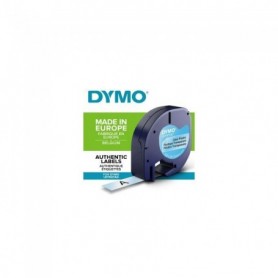 DYMO LetraTag rubans Plastique 12mm x 4m Noir/Transparent (compatible )