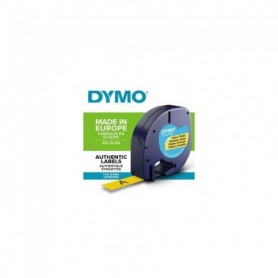 DYMO LetraTag rubans Plastique 12mm x 4m Noir/Jaune (compatible avec DYMO )