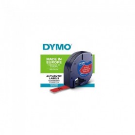 DYMO LetraTag rubans Plastique 12mm x 4m Noir/Rouge (compatible avec DYMO )